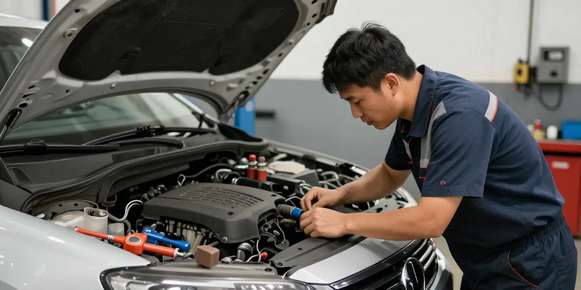 "Local professional technician demonstrating how to handle a car overheating situation with reliable advice and services, trusted community provider."