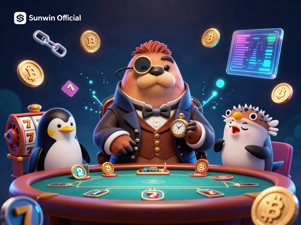Experience vibrant play at Sunwin Official with engaging underwater casino elements and characters.