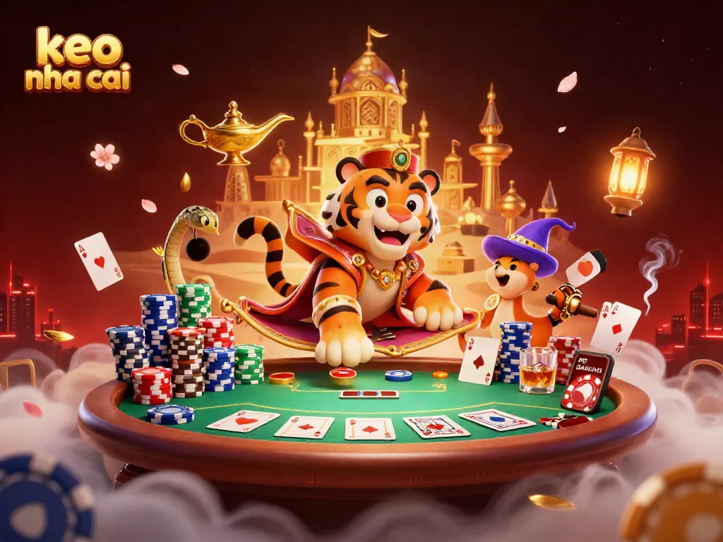 Bet on exciting events with keo nha cai featuring a sultan and mystical casino elements in a vibrant scene.