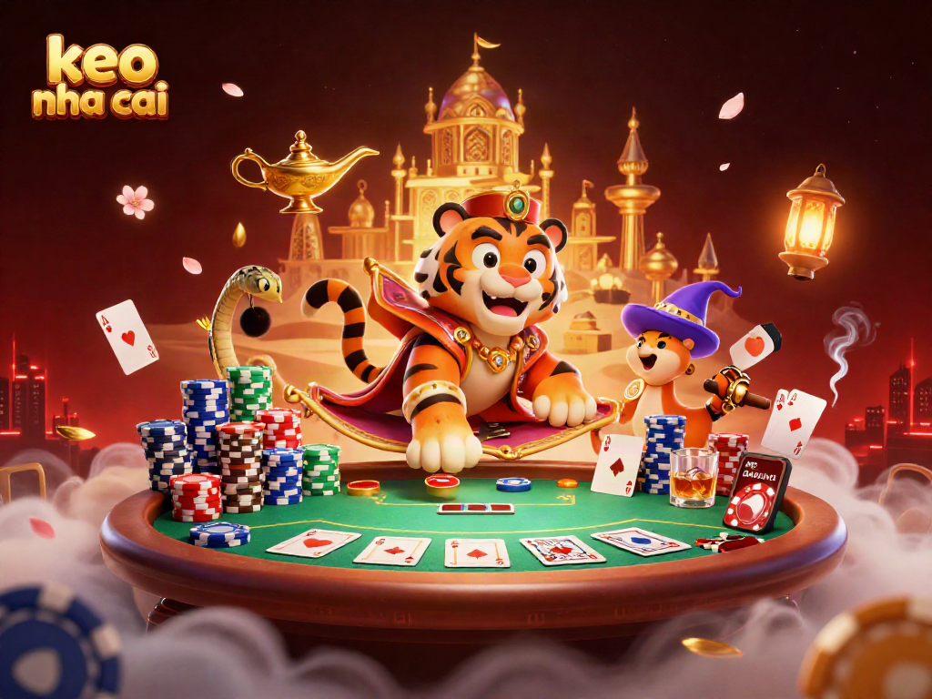 Bet on exciting events with keo nha cai featuring a sultan and mystical casino elements in a vibrant scene.