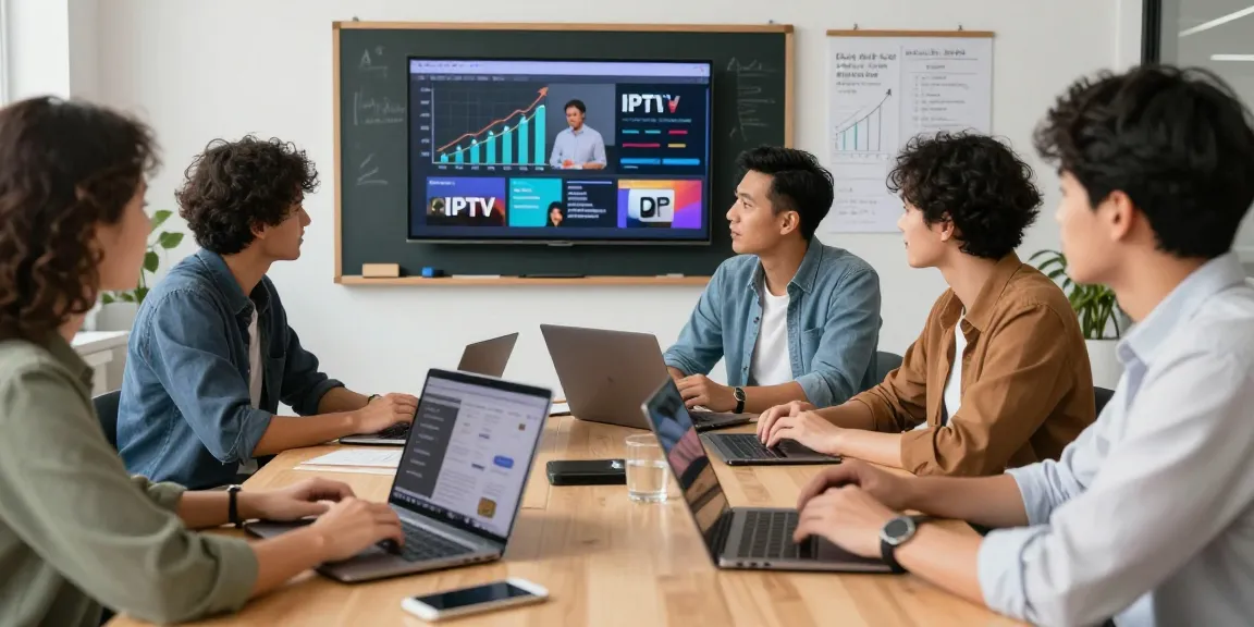 IPTV reseller team discussing strategies in a trusted business atmosphere.