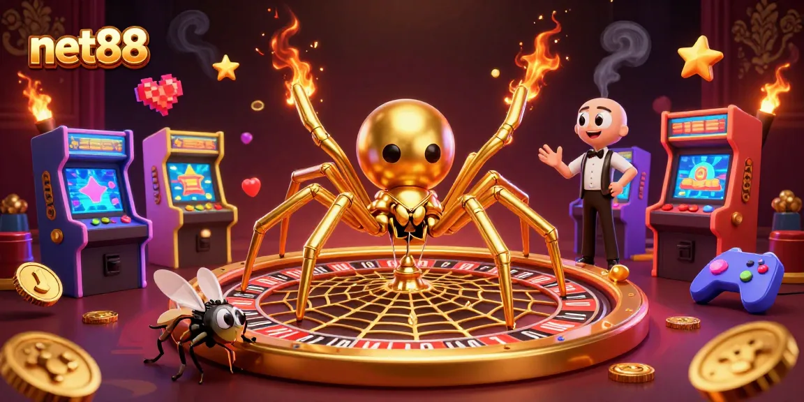 Experience thrilling bets at net88 with a golden roulette wheel spun by a unique centipede dealer.