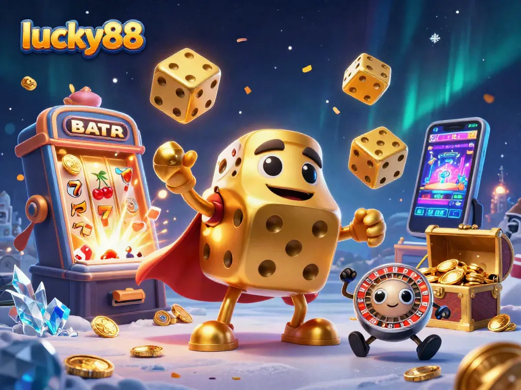 Spin and win with lucky88's vibrant jackpot explosion illustration showcasing casino excitement.