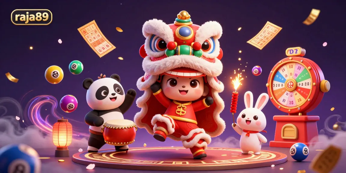 Join the excitement with raja89's dynamic lottery scene, showcasing vibrant elements and engaging characters.