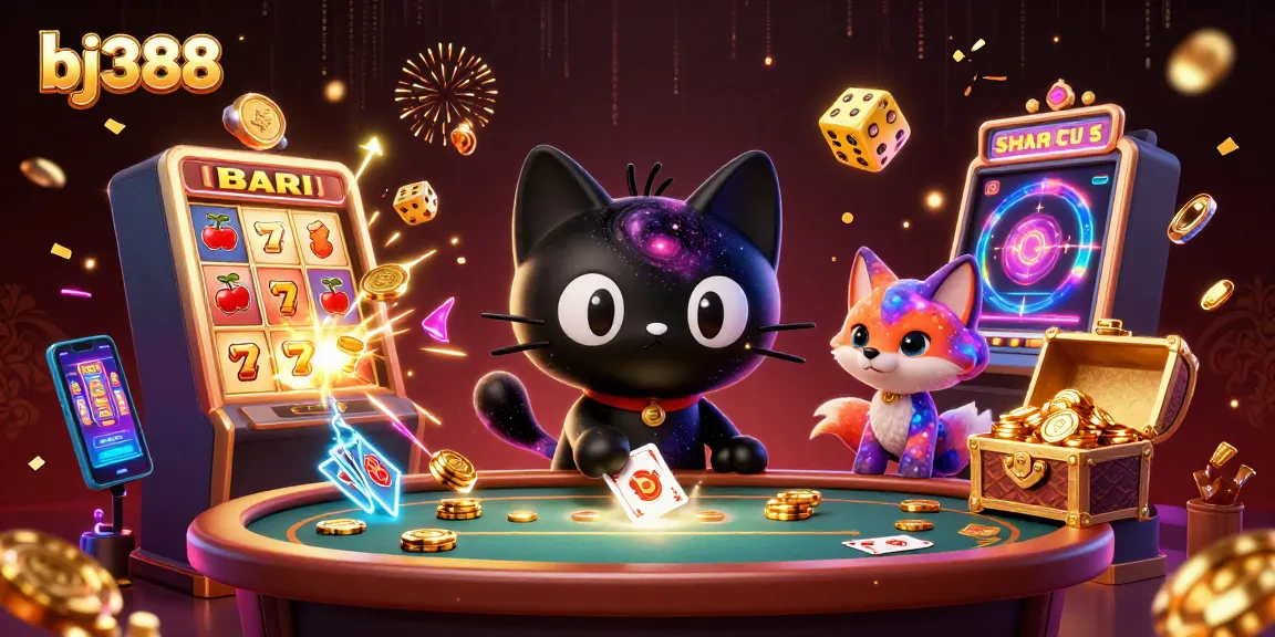 Experience the excitement of bj388 with captivating casino gaming elements and vibrant characters.