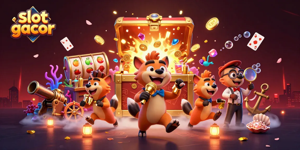 Engage in exciting slot gacor adventures with hyenas in a vibrant casino scene