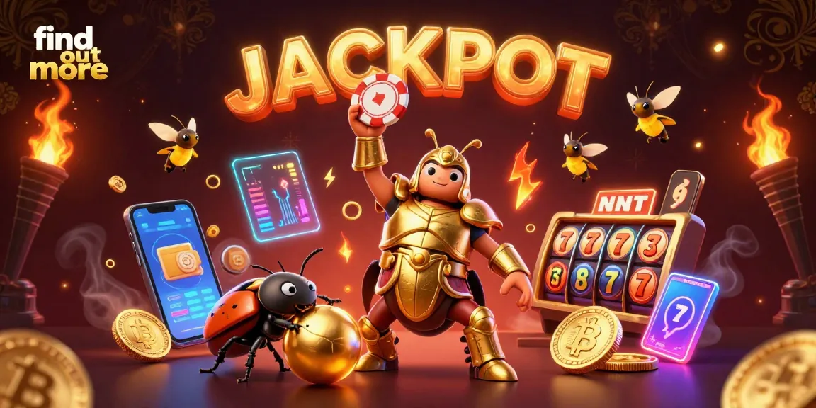 Find out more about the jackpot celebration scene featuring hercules beetle and crypto coins.