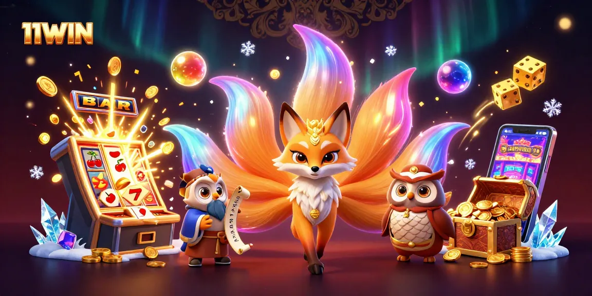 Experience the excitement of 11WIN with vibrant characters, colorful casino themes, and dynamic gaming elements.