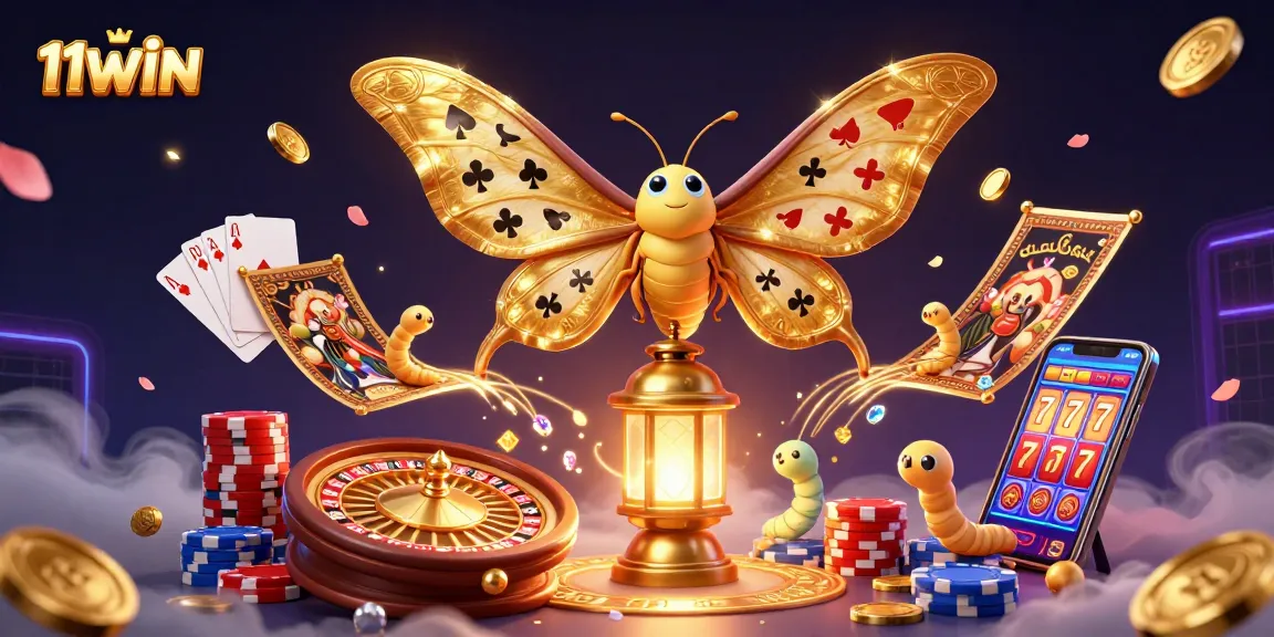 Join the thrill of gaming at 11WIN with a vibrant 3D casino illustration showcasing epic winnings.