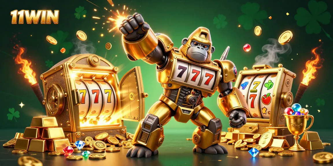 Engage players with exciting 11WIN slot machine rich 3D illustration featuring jackpot wins.